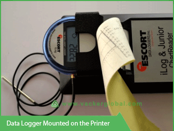 Data Logger mounted on printer